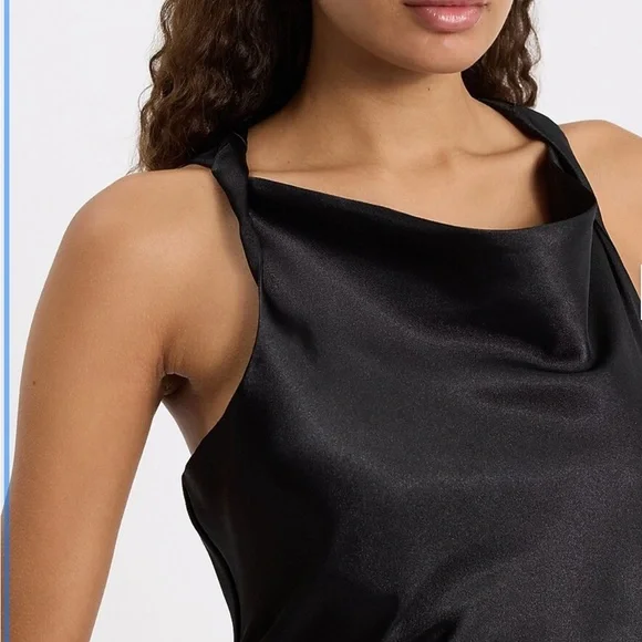 Express  Twist Straps Satin Dress - Picture 2 of 5